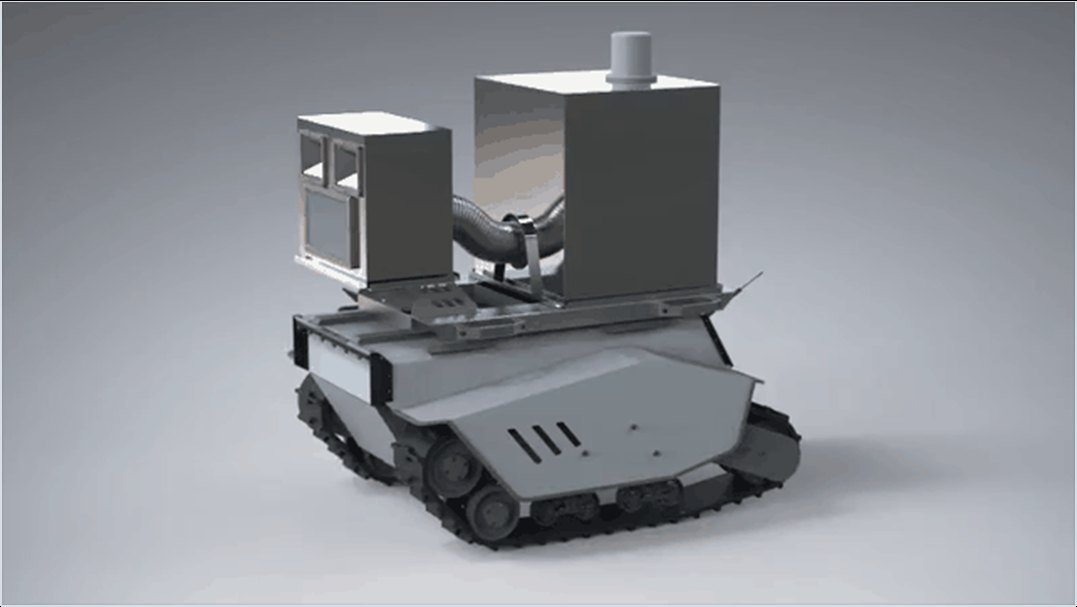 Fireground robot payload concept with thermal radar inertial sensing