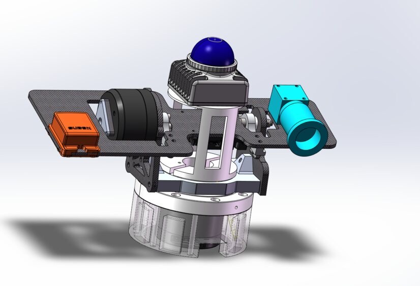 CAD model of the VR remote-controlled mobile sensor gimbal